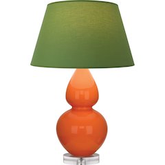 Pumpkin Double Gourd Table Lamp in Pumpkin Glazed Ceramic Color