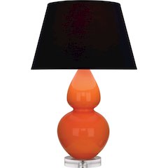 Pumpkin Double Gourd Table Lamp in Pumpkin Glazed Ceramic Color