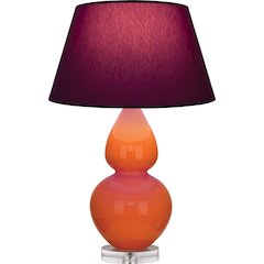 Pumpkin Double Gourd Table Lamp in Pumpkin Glazed Ceramic Color