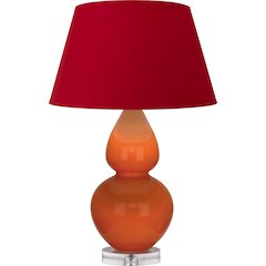 Pumpkin Double Gourd Table Lamp in Pumpkin Glazed Ceramic Color