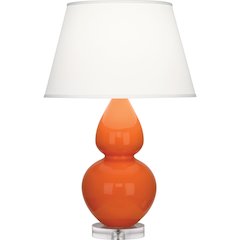 Pumpkin Double Gourd Table Lamp in Pumpkin Glazed Ceramic Color