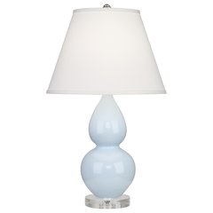 Baby Blue Small Double Gourd Accent Lamp in Baby Blue Glazed Ceramic Color