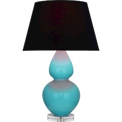 Egg Blue Double Gourd Table Lamp in Egg Blue Glazed Ceramic Color
