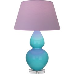 Egg Blue Double Gourd Table Lamp in Egg Blue Glazed Ceramic Color