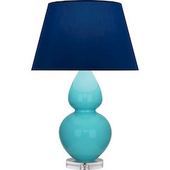 Egg Blue Double Gourd Table Lamp in Egg Blue Glazed Ceramic Color