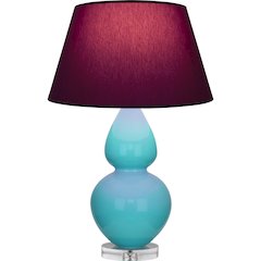 Egg Blue Double Gourd Table Lamp in Egg Blue Glazed Ceramic Color
