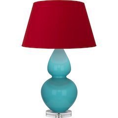 Egg Blue Double Gourd Table Lamp in Egg Blue Glazed Ceramic Color