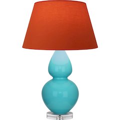 Egg Blue Double Gourd Table Lamp in Egg Blue Glazed Ceramic Color