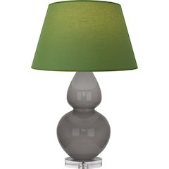 Smokey Taupe Double Gourd Table Lamp in Smokey Taupe Glazed Ceramic Color