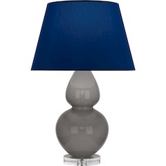 Smokey Taupe Double Gourd Table Lamp in Smokey Taupe Glazed Ceramic Color
