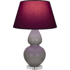 Smokey Taupe Double Gourd Table Lamp in Smokey Taupe Glazed Ceramic Color