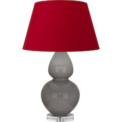 Smokey Taupe Double Gourd Table Lamp in Smokey Taupe Glazed Ceramic Color