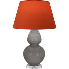 Smokey Taupe Double Gourd Table Lamp in Smokey Taupe Glazed Ceramic Color