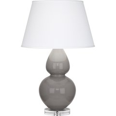 Smokey Taupe Double Gourd Table Lamp in Smokey Taupe Glazed Ceramic Color