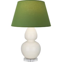 Bone Double Gourd Table Lamp in Bone Glazed Ceramic Color