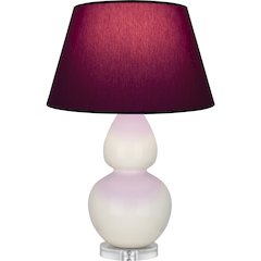 Bone Double Gourd Table Lamp in Bone Glazed Ceramic Color