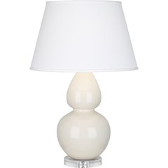 Bone Double Gourd Table Lamp in Bone Glazed Ceramic Color