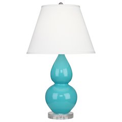 Egg Blue Small Double Gourd Accent Lamp in Egg Blue Glazed Ceramic Color