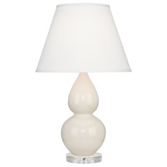 Bone Small Double Gourd Accent Lamp in Bone Glazed Ceramic Color
