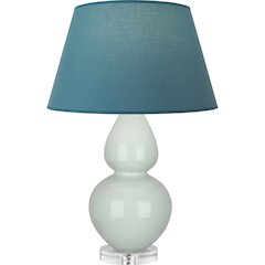 Celadon Double Gourd Table Lamp in Celadon Glazed Ceramic Color