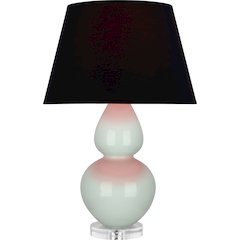Celadon Double Gourd Table Lamp in Celadon Glazed Ceramic Color
