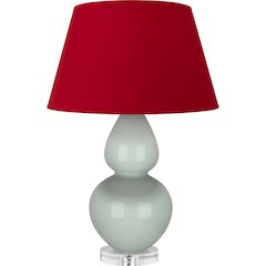 Celadon Double Gourd Table Lamp in Celadon Glazed Ceramic Color