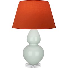 Celadon Double Gourd Table Lamp in Celadon Glazed Ceramic Color