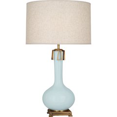 Baby Blue Athena Table Lamp in Baby Blue Glazed Ceramic Color