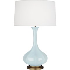 Baby Blue Pike Table Lamp in Baby Blue Glazed Ceramic Color