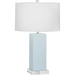 Baby Blue Harvey Table Lamp in Baby Blue Glazed Ceramic Color