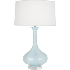 Baby Blue Pike Table Lamp in Baby Blue Glazed Ceramic Color