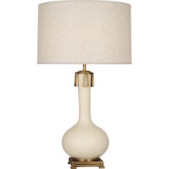 Bone Athena Table Lamp in Bone Glazed Ceramic Color