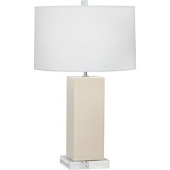Bone Harvey Table Lamp in Bone Glazed Ceramic Color