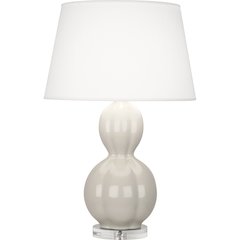 Bruton White Williamsburg Randolph Table Lamp in Soft Gray Glazed Ceramic Color