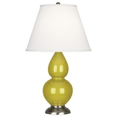 Citron Small Double Gourd Accent Lamp in Citron Glazed Ceramic Color