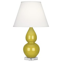 Citron Small Double Gourd Accent Lamp in Citron Glazed Ceramic Color