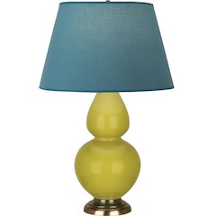 Citron Double Gourd Table Lamp in Citron Glazed Ceramic Color
