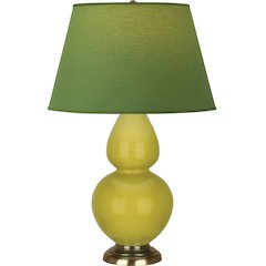 Citron Double Gourd Table Lamp in Citron Glazed Ceramic Color