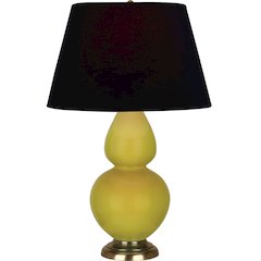 Citron Double Gourd Table Lamp in Citron Glazed Ceramic Color