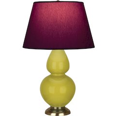 Citron Double Gourd Table Lamp in Citron Glazed Ceramic Color