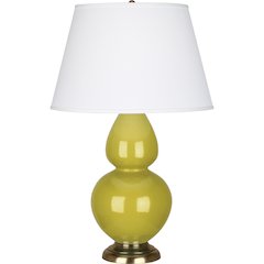 Citron Double Gourd Table Lamp in Citron Glazed Ceramic Color