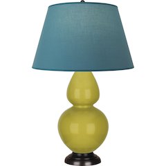 Citron Double Gourd Table Lamp in Citron Glazed Ceramic Color