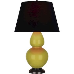 Citron Double Gourd Table Lamp in Citron Glazed Ceramic Color