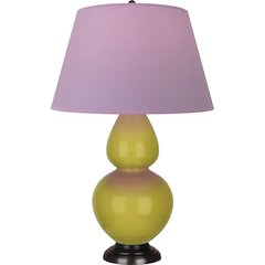 Citron Double Gourd Table Lamp in Citron Glazed Ceramic Color