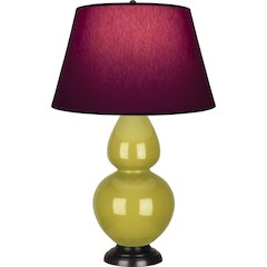 Citron Double Gourd Table Lamp in Citron Glazed Ceramic Color