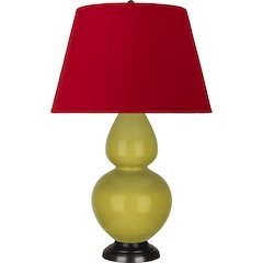 Citron Double Gourd Table Lamp in Citron Glazed Ceramic Color