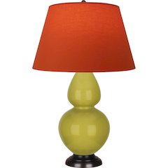 Citron Double Gourd Table Lamp in Citron Glazed Ceramic Color