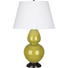 Citron Double Gourd Table Lamp in Citron Glazed Ceramic Color