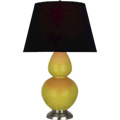 Citron Double Gourd Table Lamp in Citron Glazed Ceramic Color