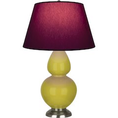 Citron Double Gourd Table Lamp in Citron Glazed Ceramic Color